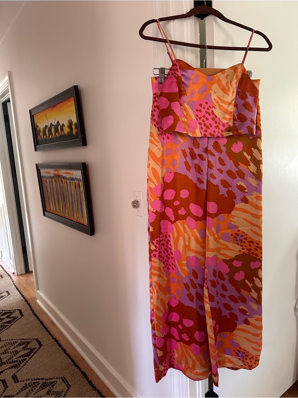 Christian Lacroix Vibrant Pink,Orange & Purple Printed tank top and trouser set